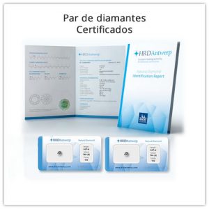 par de diamantes certificados